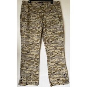 Boohoo Man Camo Pants Men 36 Multicolor Digital Print Straight Utility Snap Hem
